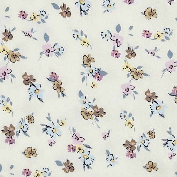 NWT AND NOW THIS Cream Floral Puff Sleeve Front Slit Midi Dress - Picture 4 of 13